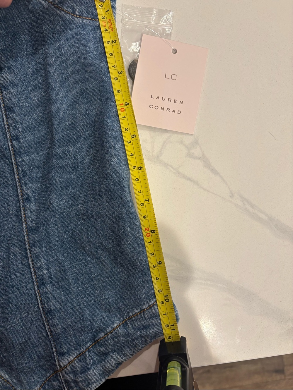 LC Lauren Conrad Light Blue Denim Button-Front Vest - Picture 6 of 6